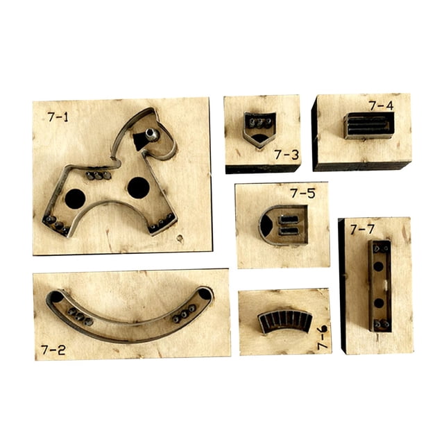 7x DIY Troqueles de corte de punzón mecedora para de corte de material cuero Herramienta de artesanía en cuero Artesanía