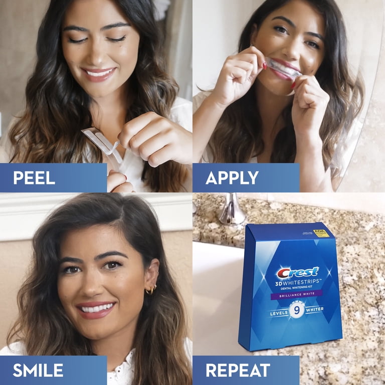 Crest 3D Brilliance White Teeth Whitening Strips, 32 Count Kit