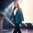 thumbnail image 4 of Agnes Orinda Women's Plus Size Blazers Lapel Button with Pockets Work Jackets Blazer 3X Lake Blue, 4 of 8