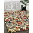thumbnail image 3 of Ahgly Company Machine Washable Indoor Round Abstract Red Brown Area Rugs, 7' Round, 3 of 7