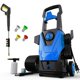 thumbnail image 1 of Hidrolavadora eléctrica FIOCCO de 5000 PSI y 3.0 GPM con manguera de 20 pies y cañón de espuma. Ideal para autos, patios, entradas de vehículos y cercas. Color azul marino., 1 of 5