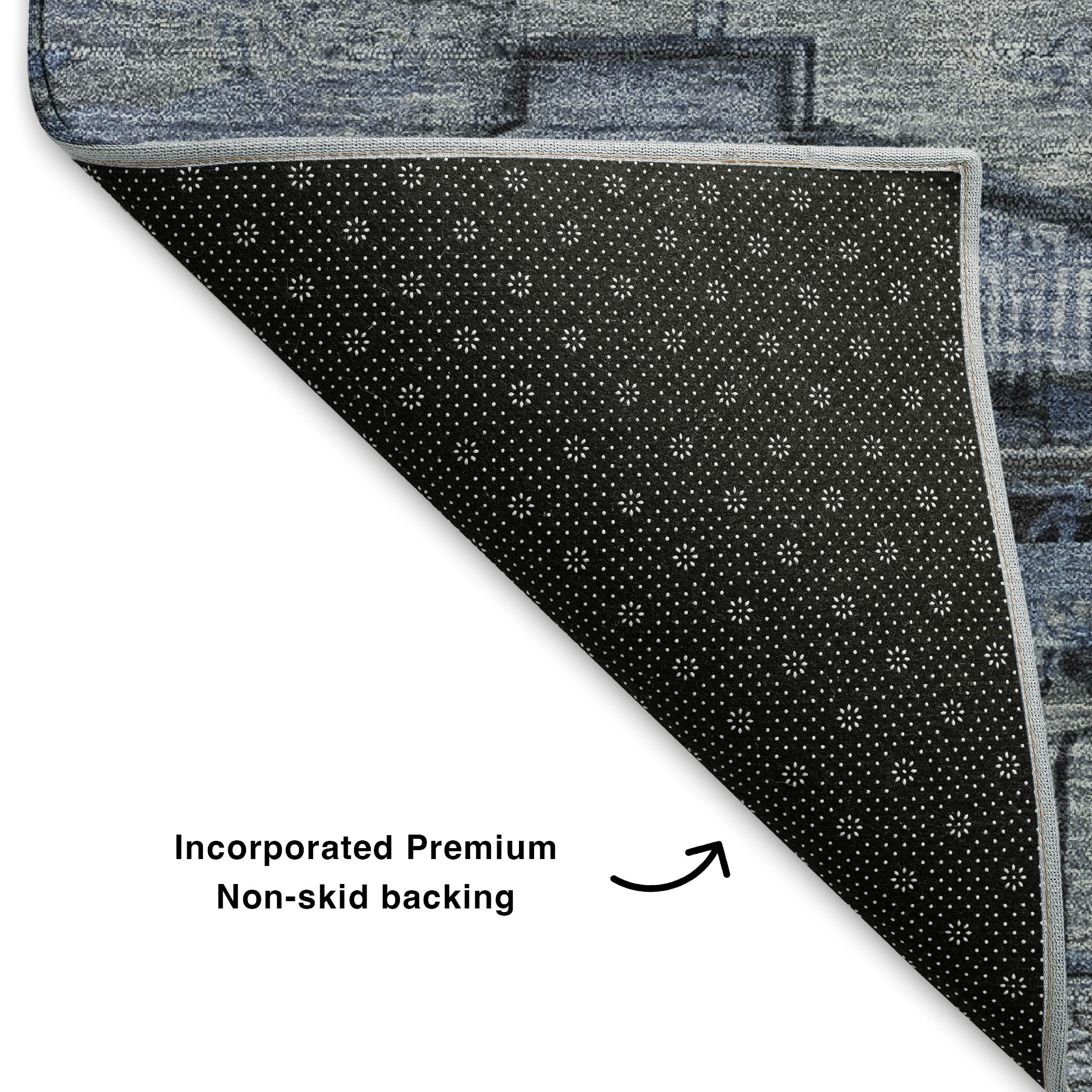 Addison Rugs Mayfield Premium Machine Washable Transitional Tribal Blue Rectangle Rug, 3' x 5'