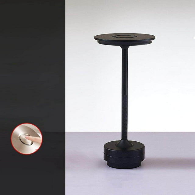 tredstone Lampe de Bureau Sans Fil Rechargeable Gradation Continue Lampe de Table Portable Moderne Noire