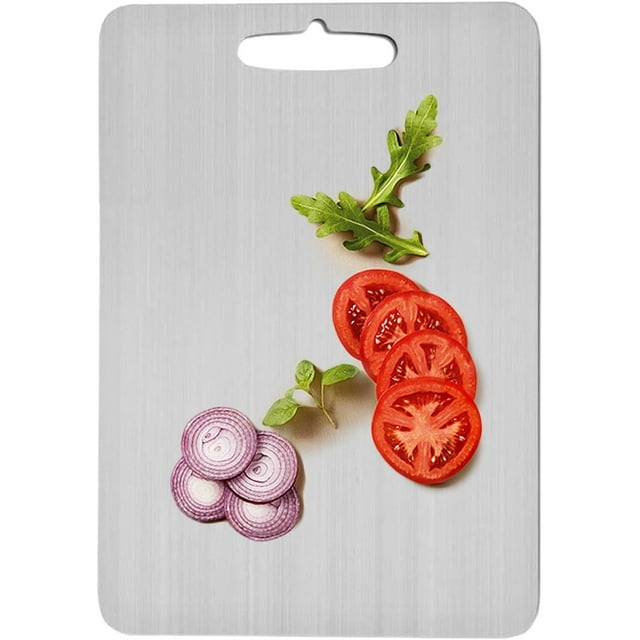 Tabla de cortar de titanio, tabla de cortar antiadherente de acero inoxidable, tablas de cortar de titanio para cocina, tabla de cortar grande, adecuada para carne, frutas y verduras