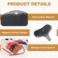 thumbnail image 3 of Uxcell Leather Sunglasses Bags, Portable Slim Soft Leather Glasses Case Holder Eyeglass Organizer Pouch with Wrist Strap Lanyard for Women Men Sunglasses Glasses-2Pcs(Black/Dark Brown), 3 of 6