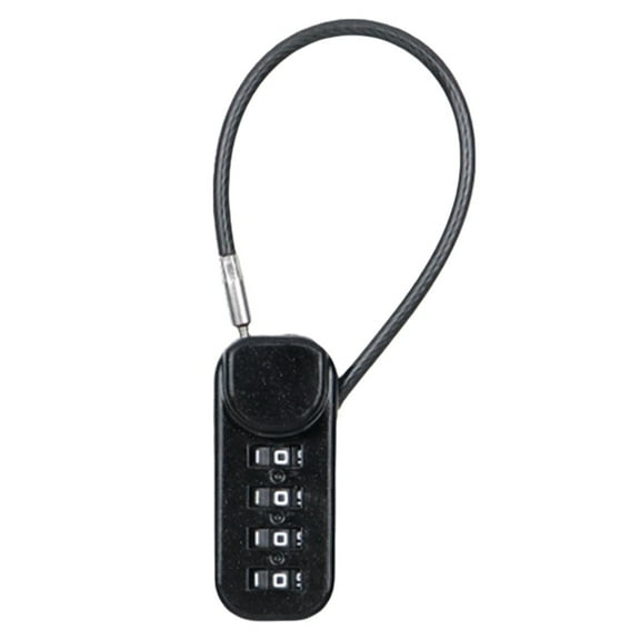 Portable 4-Digit Combination Lock 13.5cm Wire Rope Anti-Theft Zipper Lock Padlock Suitcase Combination Lock Travel