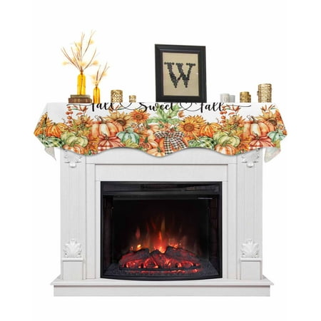 

Fireplace Mantel Scarf Mantel Shelf Top Scarf Runner 90x17 Inch Fireplace Mantel Scarves Cover Indoor Decorations