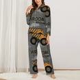 thumbnail image 6 of Rateoe Construction Machines Pattern Womens Pajamas Set Long Sleeve Sleepwear Button Down Nightwear Soft Cotton Pj Lounge Sets, 6 of 9