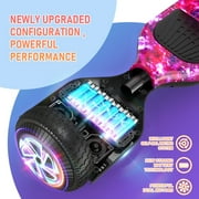 SISIGAD All-Terrain Hoverboard, 6.5 In. Self Balancing Flash Wheel Electric Scooter with Bluetooth Speaker and LED Lights