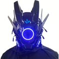thumbnail image 2 of Mask Round Lights Wing Braid Lights Makeover Festival LED Light Up Mask Tech Helmet, 2 of 3