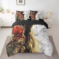 thumbnail image 2 of jejeloiu Abstract Fulid Art 7-Piece Twin Bedding Sets,Marble Desgin Bedding Comforter Set,Gold Glitter Print Sheet Sets For Adults,Breathable Home Decor Reversible, 2 of 8