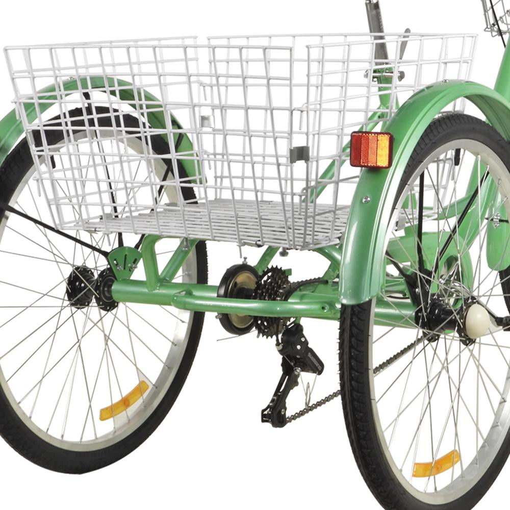 Multi Goodsatar Adult Tricycle,3 Wheel Bike Adult,Three Wheel Cruiser Bike 24 inch Wheels 7 Speed,Adjustable Seat WInstallation Tools 