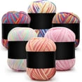 thumbnail image 1 of 6 Pieces 50 g Crochet Yarn Multi-Colored Acrylic Knitting Yarn Hand Knitting Yarn Weaving Yarn Crochet Thread (Pink, Yellow Green Pink, Assorted Color, Rainbow, Yellow Blue Pink, Yellow Red)(B), 1 of 7