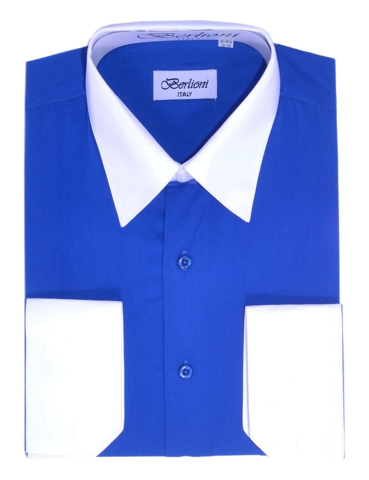 Men's 2 Pack Berlioni Button Regular Fit Solid Casual Cotton Polyester  Blend Long Sleeve Dress Shirt 