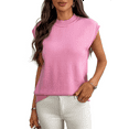 thumbnail image 2 of Women'S Crew Neck Sleeveless Sweater Pink M, 2 of 7
