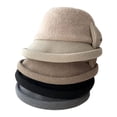 thumbnail image 2 of Gorro de lana de invierno, sombreros fedora retro para mujer, sombreros de iglesia, sombrero de pesca, sombrero de fieltro para mujer, sombrero bombín, 2 of 5