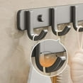 thumbnail image 6 of Multi-purpose punch-free ash hook wall clothes hook clothes wall sticky hook 4 Hook White, 6 of 6