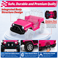 thumbnail image 4 of Joyracer 24V 2 Seater Kids Ride on Truck with Remote Control, 4×200W Motor, Electric Battery Powered Toys Car w/ 4 Wheels Spring Suspension, 3 Speeds, LED Lights, Bluetooth Music, Rose Pink, 4 of 14