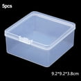 thumbnail image 1 of 5Pcs Small Clear Plastic Small Box Hook Jewelry Earplugs Container Storage A938, 1 of 4