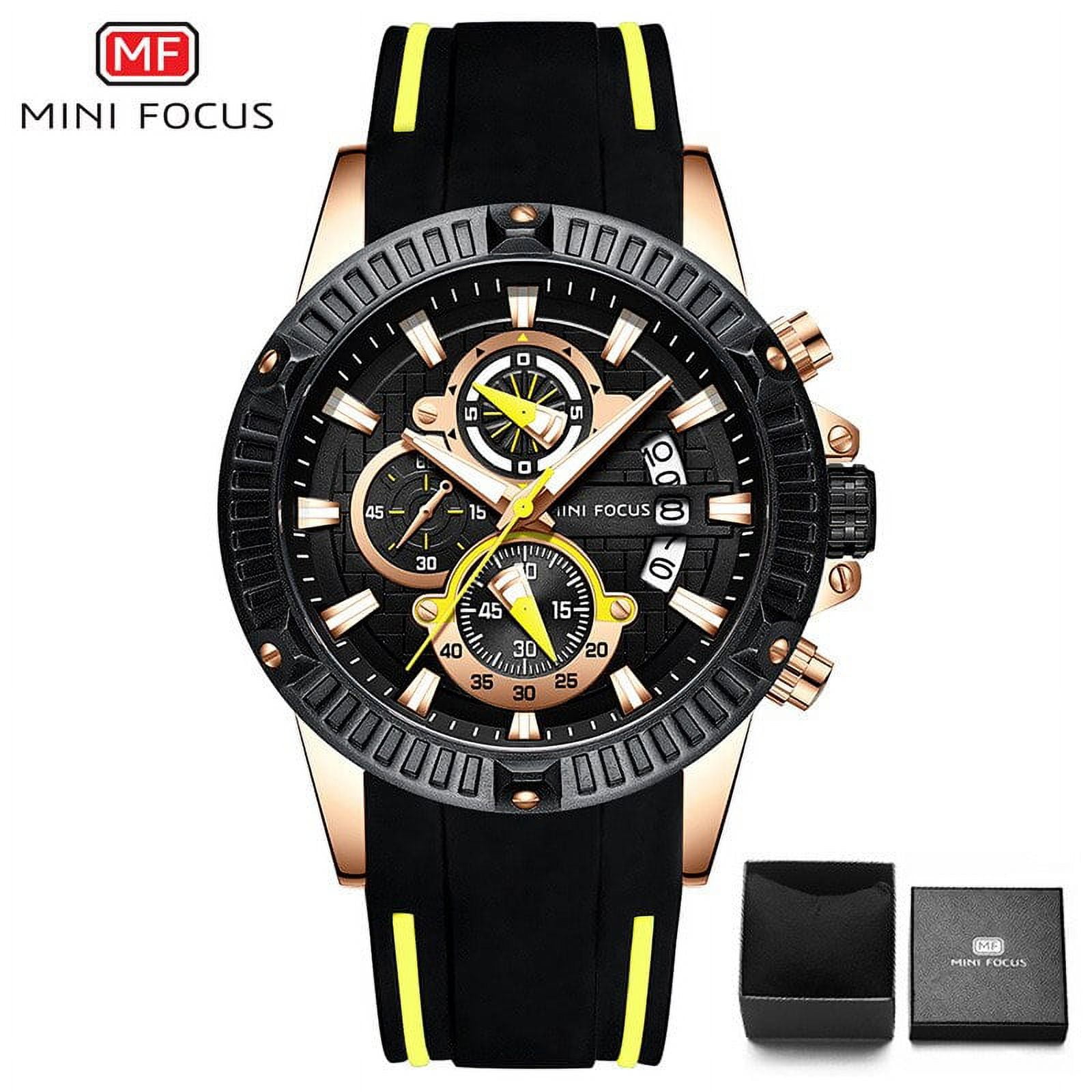 Men's Quartz Watch Luxury Top Quartz Sport Watches Waterproof Chronograph Wristwatch Silicone Strap