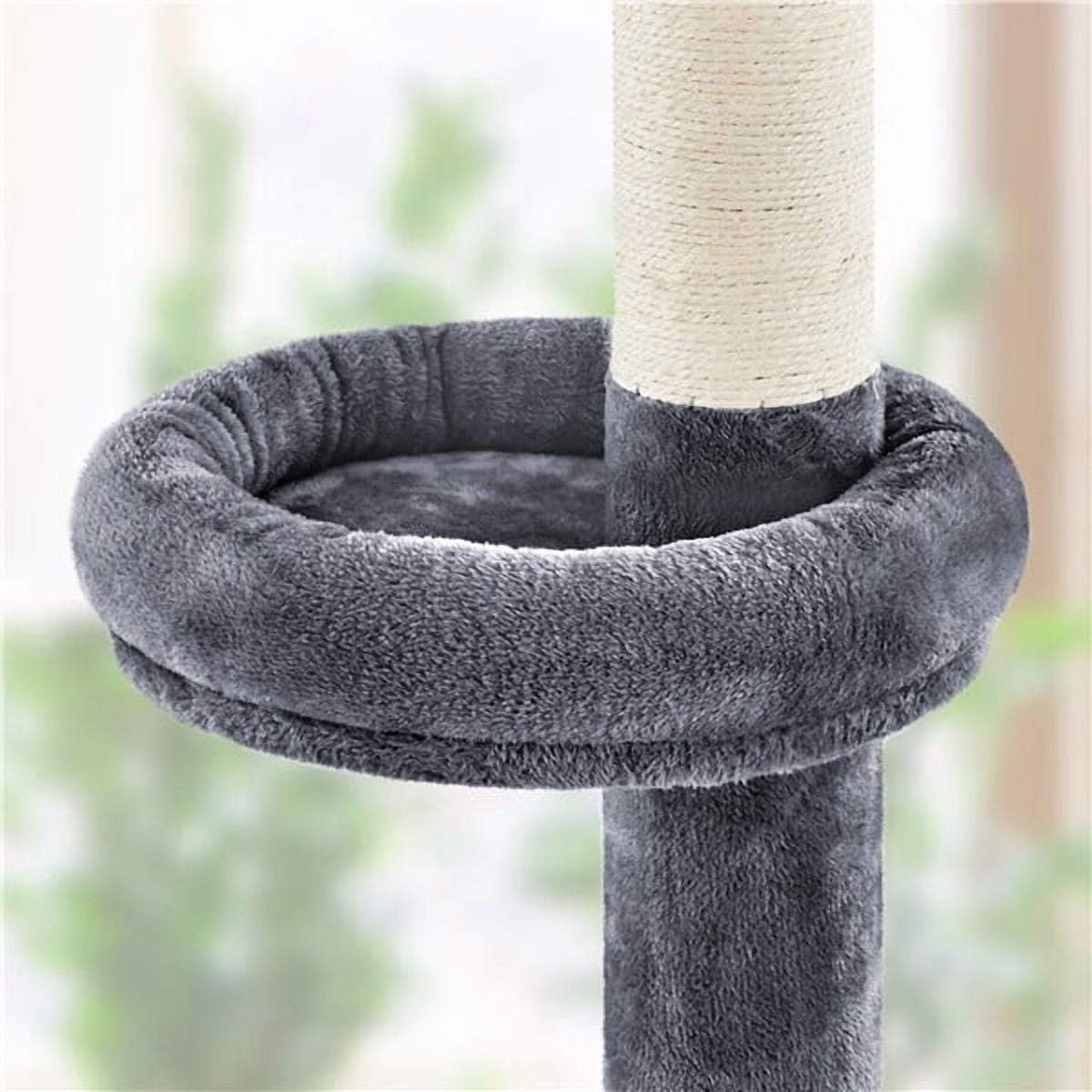 WDZS Cat Tree, Floor to Ceiling Cat Tower for Large Cats, 89-104.5in Height Adjustable Tall Climbing Tree w/Scratching Posts, Condo and Perches