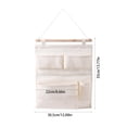 thumbnail image 2 of Bolsa de almacenamiento de pared para colgar | Organizador de tela de lino y algodón | Ahorro de espacio detrás de la puerta | Multi Bolsillo para Dormitorio, Adulto, Hogar, Oficina | Blanco | 13,97, 2 of 5