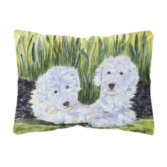 Carolines Treasures Old English Sheepdog Decorative Canvas Fabric Pillow 12H x16W multicolor