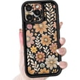 thumbnail image 1 of Biwat-Compatible for iPhone 14 Pro Case Aesthetic Cute Color Flower Floral Leaf Design for Girls Women Soft TPU Shockproof More Protective Girly for iPhone 14 Pro Case-Black, 1 of 4