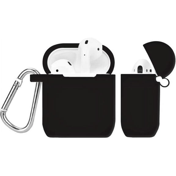 Silicone Case Cover Compatible with Apple AirPods Gen 1 & 2 (Black)