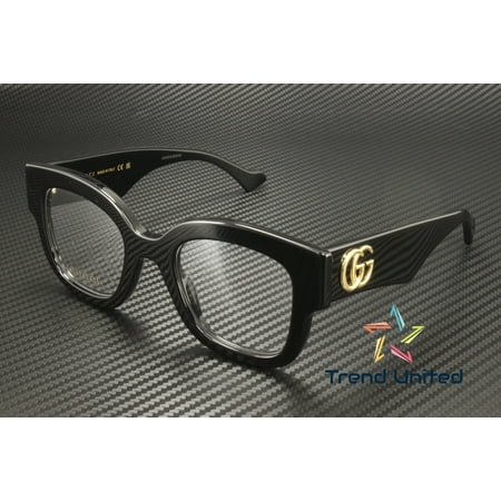 GUCCI GG1423O 001 Round Oval Panthos Acetate Black Lens 50 mm Women's Eyeglasses