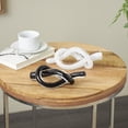 thumbnail image 2 of 8"W, 3"H Black Glass Handmade Abstract Twisted Loop Knot Sculpture, by DecMode (2 Count), 2 of 12