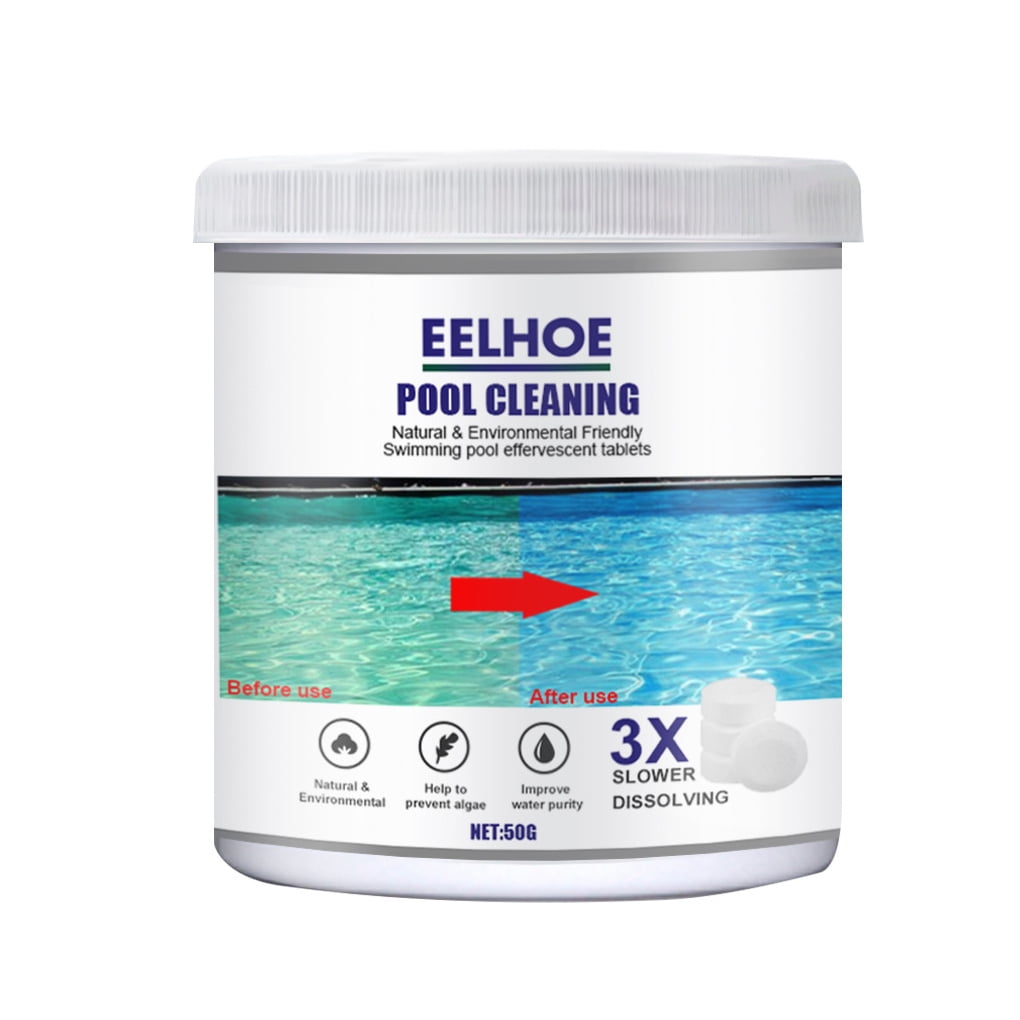 Pool Cleaning Tablets Swimming Pool Effervescent Water Supplies, 50pcs Effervescent Tablets