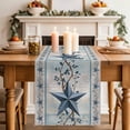 thumbnail image 2 of Table Runner 60 Inches Long for Kitchen Dining, Texas Star Blue Dresser Scarf Farmhouse, Dining Table Decorations for Wedding/Parties, Farmhouse Country Branches Wooden Grain 13 x 60 In, 2 of 8
