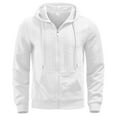 thumbnail image 3 of PMVFHDE Hoodies for Men Winter Plus Size Solid Color Full Zip Drawstring Textured Knit Casual Sports Warm Jacket White,XXXL, 3 of 8