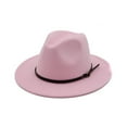 thumbnail image 2 of Weikingp Clearance! Hats for Women, Women's Wool Outback Hat Panama Hat Wide Brim Women Belt Buckle Fedora Hat, D, 2 of 3