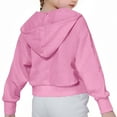 thumbnail image 4 of HomeDM Girls Zip-Up Sweatshirts Hoodie,Long Sleeve Hooded Sweatshirt with Pockets Solid Color Pullover Crop Tops for Teen Kids Girls, Pink Size 4-5 Years, 4 of 9