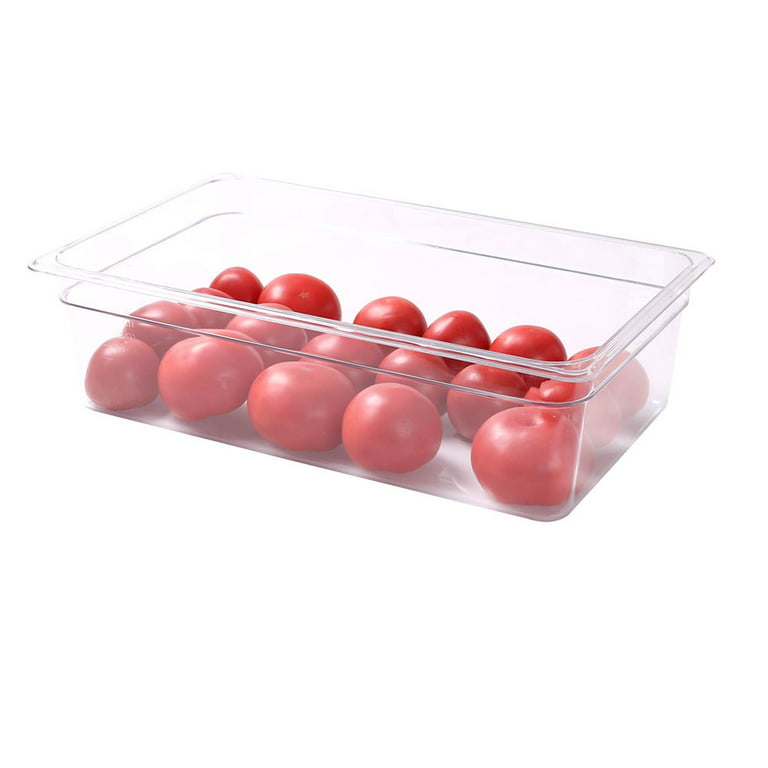Met Lux Rectangle Clear Plastic 1/2 Size Cold Food Storage Container - 6 inch Depth - 10 Count Box