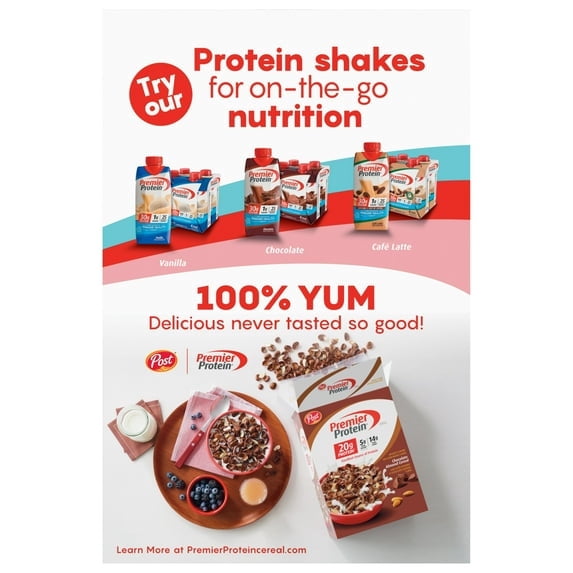 Post Premier Protein Mixed Berry Almond Cereal, Mixed Berry Protein Cereal, Crunchy 11 oz Box(pack of 2)