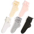 thumbnail image 1 of Lace Ruffle Socks Thin 5 Pairs Cute Breathable Ankle Socks Summer Socks for Girl, 1 of 10