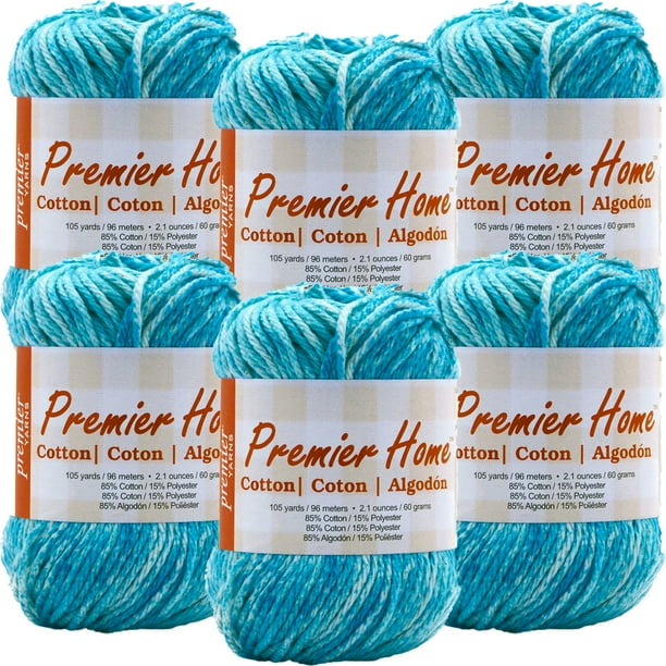 Premier Yarns Home Cotton Yarn Multi Ocean Splash, Multipack Of 6