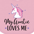 thumbnail image 4 of Inktastic My Auntie Loves Me Unicorn Girls Baby Bib, 4 of 4
