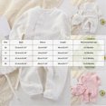 thumbnail image 3 of KPOPLK Newborn Baby Girls Smocked Romper Onesie Preemie Long Sleeve Going Home Outfit with Bow Hat(12-24 Months,Red), 3 of 6