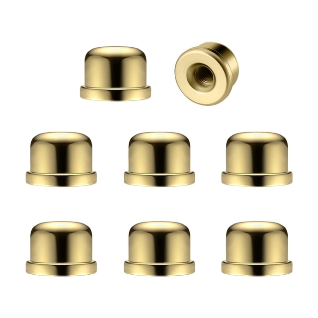 8 perillas de tapa de lámpara, tapa de rosca de pantalla de lámpara de 1/2 pulgada de alto para soporte de pantalla superior de arpa de lámpara, rosca Dorado Yinane Perilla de la tapa del remate de la lámpara
