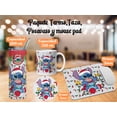 thumbnail image 2 of Termo 20oz taza posavaso Mouse Pad SVArt diseño Stich Feliz navidad MD7, 2 of 5