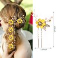 thumbnail image 4 of Bridal Hair Combs, 5PCS Wedding Hair Pins Set Crystal Flower Hair Clips Bride Bridesmaid Hair Sides Comb Rhinestone Barrettes, Pearl Flower Hair Pins Hair Accessories for Women Girls (Light Blue), 4 of 4