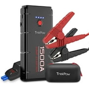 Jumper Battery, TrekPow G22 1500A Car Jump Starter Portable Jump Box(up to 8.0L Gas/6.5L Diesel Engine), Upgraded Jumper Cable with Voltmeter, 12V Battery Jump Starter with Fast Charging, Flashlight