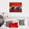 thumbnail image 4 of Nawypu  'Elephants With Red Sky' by Beverly Doyle, Canvas Wall Art,, 4 of 4
