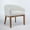 Beige, variant on 1-Piece Mid-Century Modern Upholstered Dining Chair, Curved Back Barrel Accent Chair with Arms, Natural Rubberwood Frame Linen Kitchen Chair for Dining Room, Living Room, Bedroom