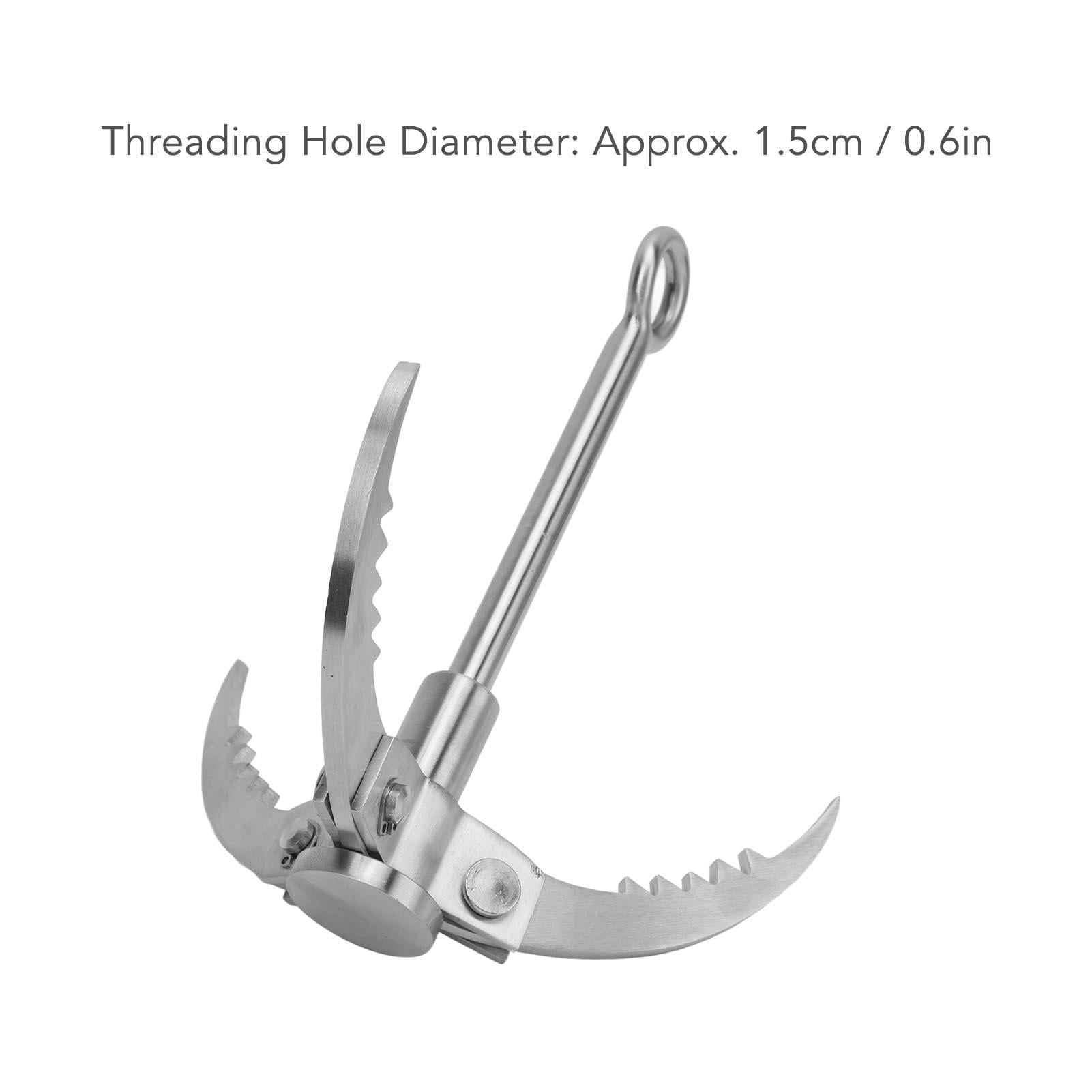 LAZIOEGR Folding Stainless Steel Climbing Hook – 3‑Joint Grappling Hook for Mountaineering, Wilderness Rescue, and Outdoor Adventure