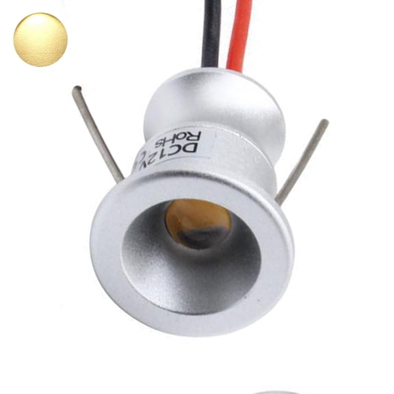 Huanledash 1W LED Mini Spotlight 15mm Cutout Recessed Lighting DC12V IP65 Ceiling Light
